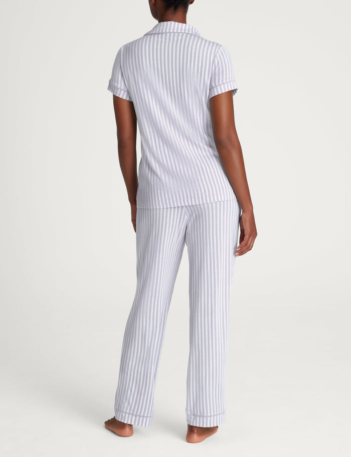 Women's Downtime Pajama Top & Pant Set::Evening Haze Pinstripe