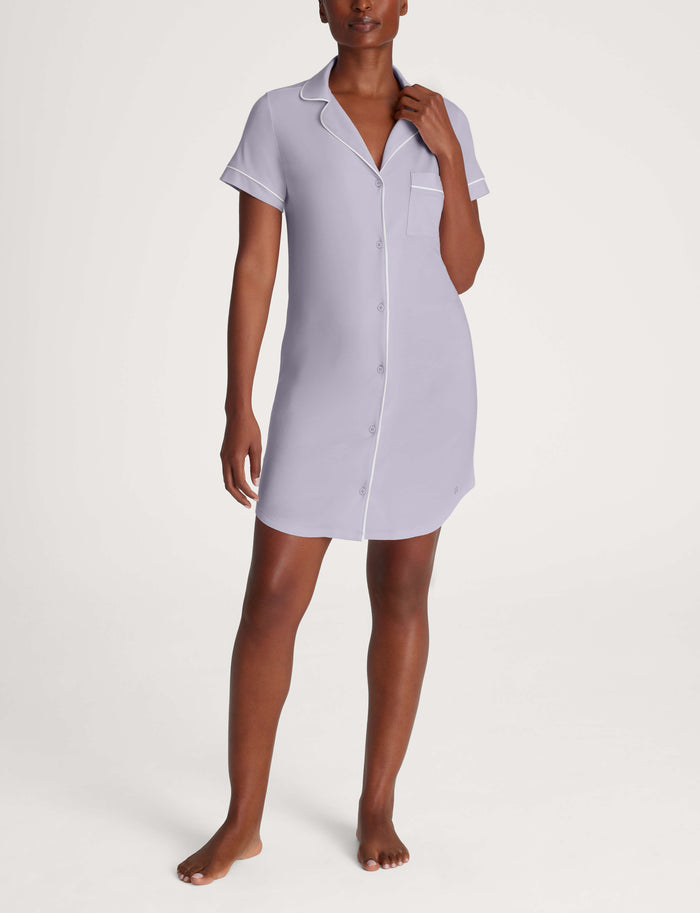 Women's Downtime Short Sleeve Night Shirt::Evening Haze