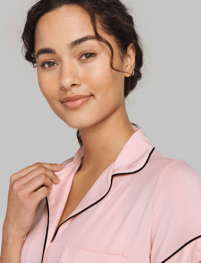 Women's Pajama Short Sleeve Top::Peachskin