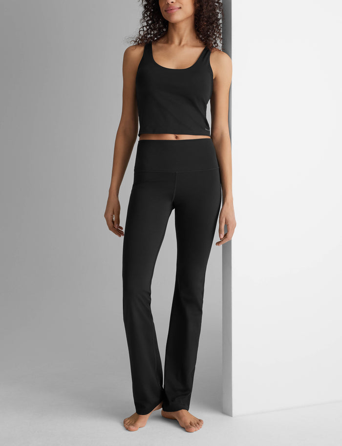 Women's Flare Legging & Sports Bra Set::Black
