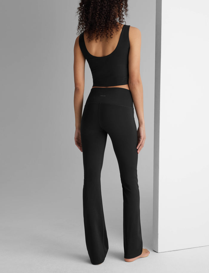 Women's Flare Legging & Sports Bra Set::Black