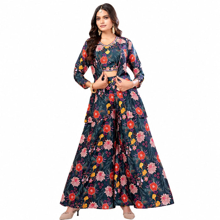 Women's Floral Crop Top Co-Ord Set