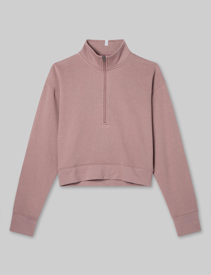 Women's French Terry Half-Zip Sweatshirt::Twilight Mauve::Swatch