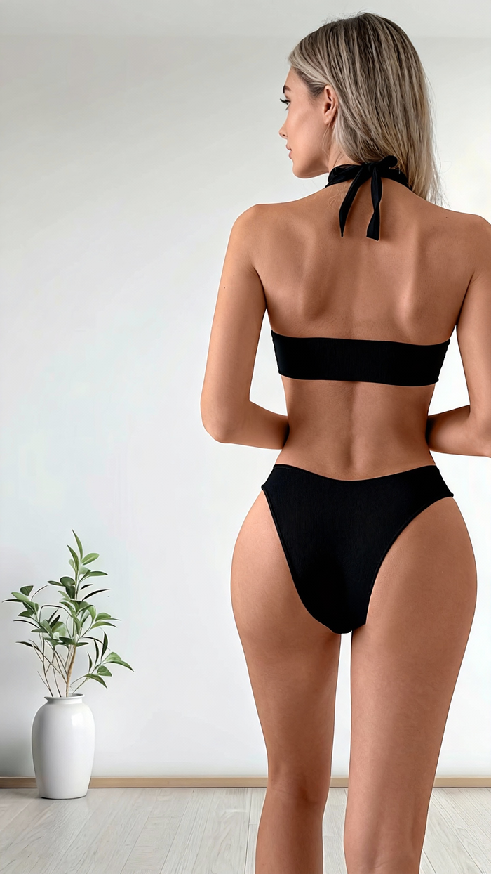 Women's High Waisted Bikini Sets - Floral Print 2 Piece Swimsuits Tummy Control Modest Bathing Suit