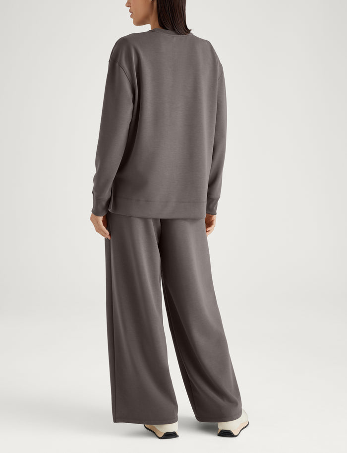 Women's Luxe Traveler Knit Long Sleeve Crew & Pant Set::Falcon