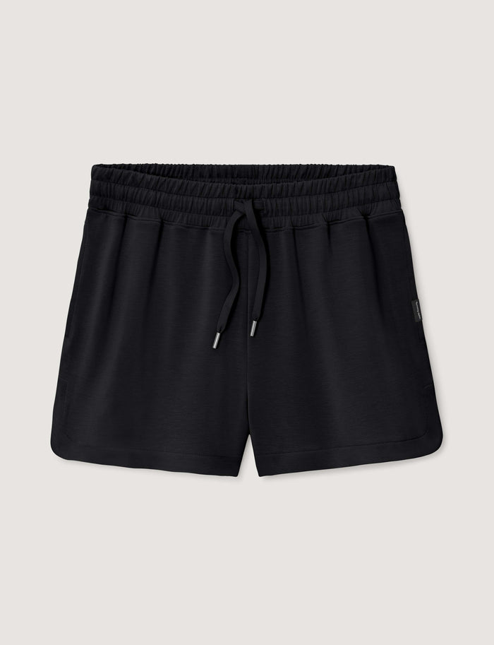 Women's Luxe Traveler Knit Mid-Rise Short::Black::Swatch