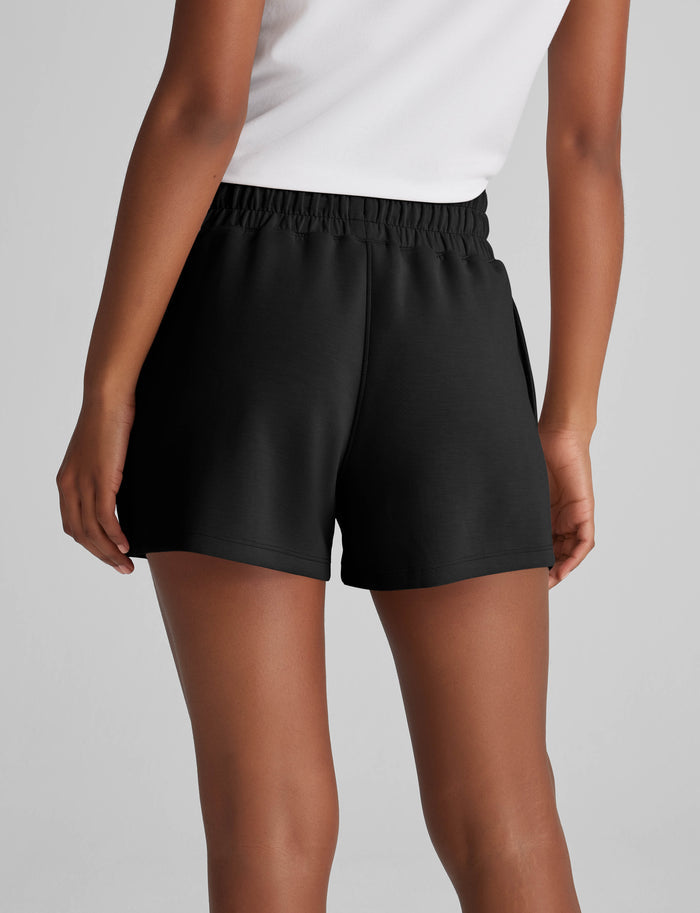 OLD::Women's Luxe Traveler Knit Quarter Zip & Short Set::Black