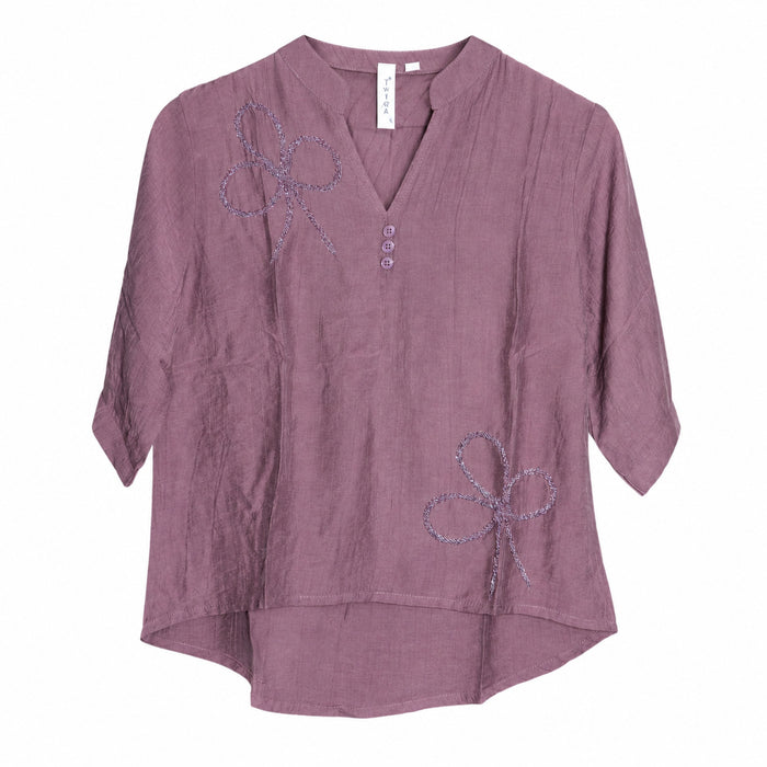 Women’s Mauve Purple Embroidered High-Low Top product image from ANS Billion