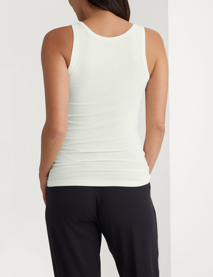 Women's Micro Rib Fitted Tank (2-Pack)::Black/White
