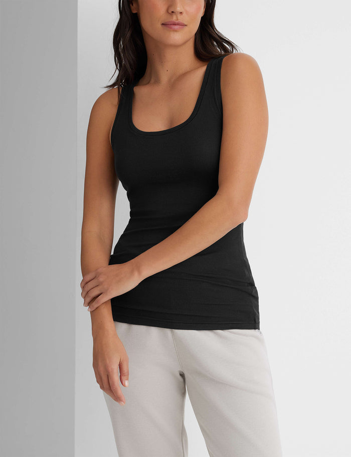 OLD::Women's Micro Rib Fitted Tank::Black