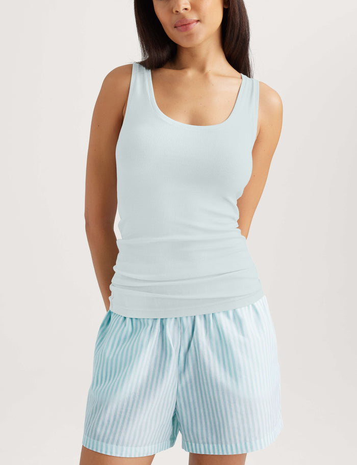 Women's Micro Rib Fitted Tank::Ice Flow
