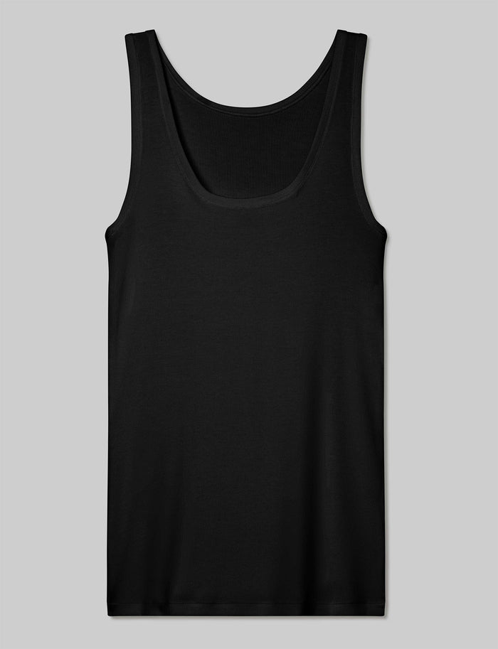 OLD::Women's Micro Rib Fitted Tank::Black::Swatch