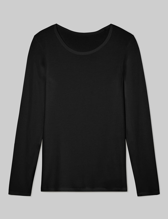 OLD::Women's Micro Rib Long Sleeve Tee::Black::Swatch