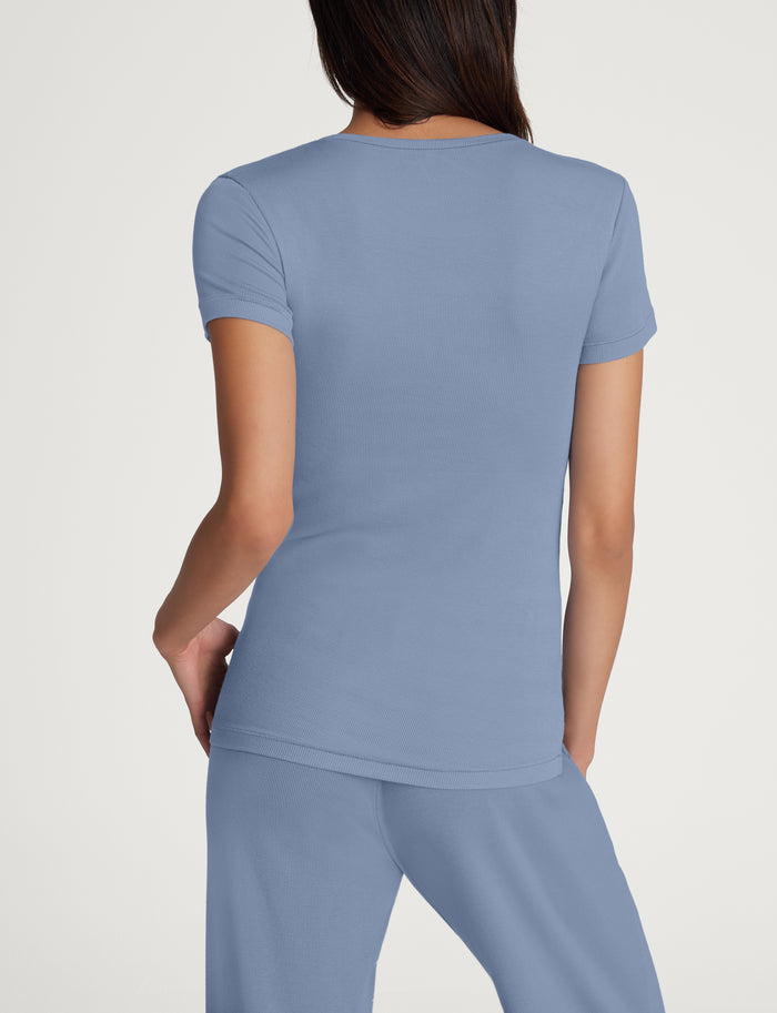 Women's Micro Rib Tee & Pant Set::Rainwashed Rib