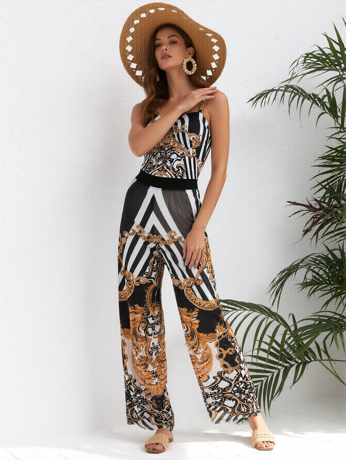 Women's One Piece Adjustable Halter  Bathing Suit Swimsuit and Pants
