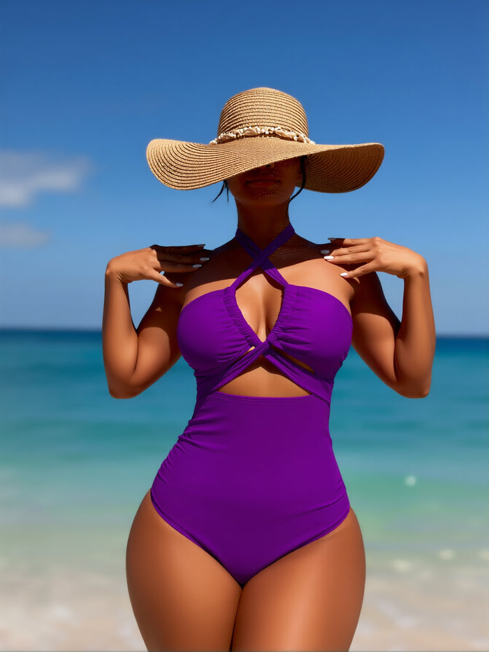 Womens One Piece Swimsuit Tummy Control Bathing Suit Slimming Swim Suits 2025 Crisscross Cutout Swimwear