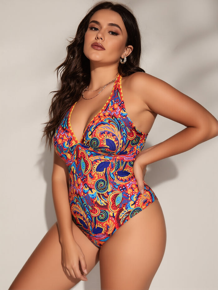 Women's One Piece Swimsuit Tummy Control V Neck Bathing Suits