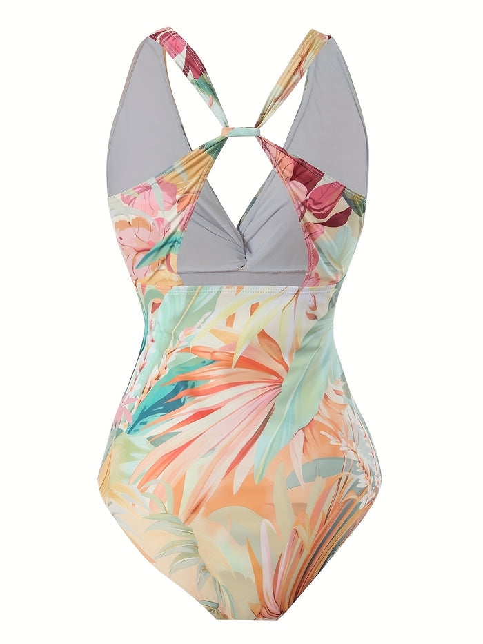 Women's One Piece Swimsuit with Cover up Set Beach Wrap Skirt Retro Bikini Set Two Piece Bathing Suit with Cover up