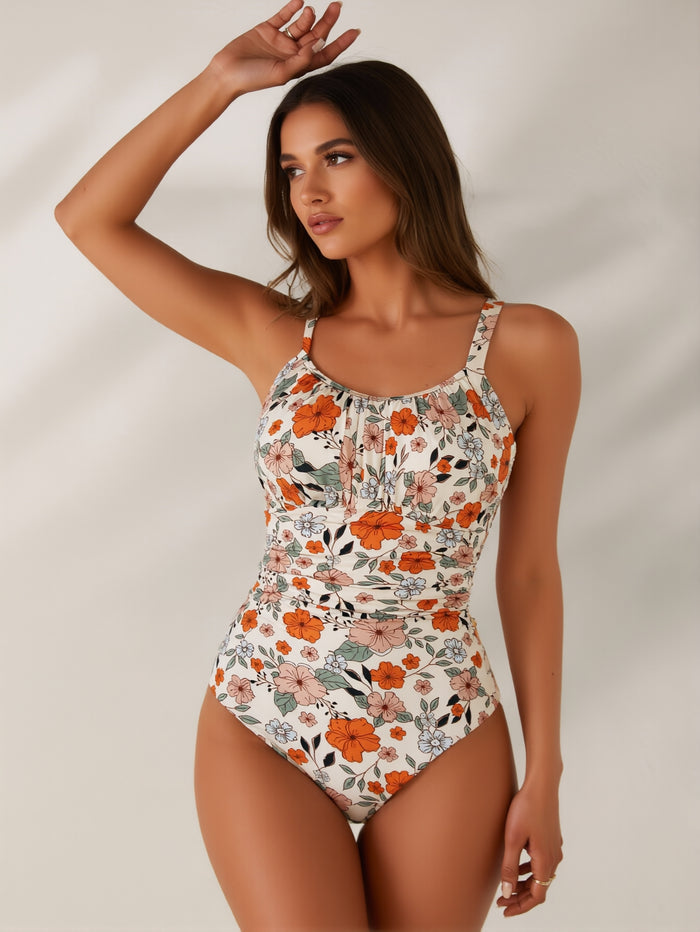 Women's One Piece Swimsuits Tummy Control Ruched Bathing Suit 1 Piece Swimwear