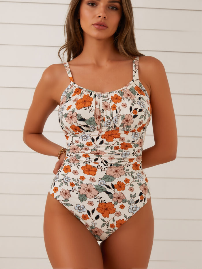 Women's One Piece Swimsuits Tummy Control Ruched Bathing Suit 1 Piece Swimwear