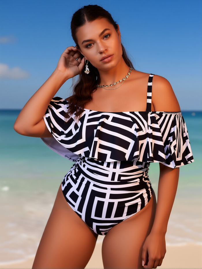Womens Plus Size One Piece Swimsuit - Ruched Tummy Control Bathing Suit