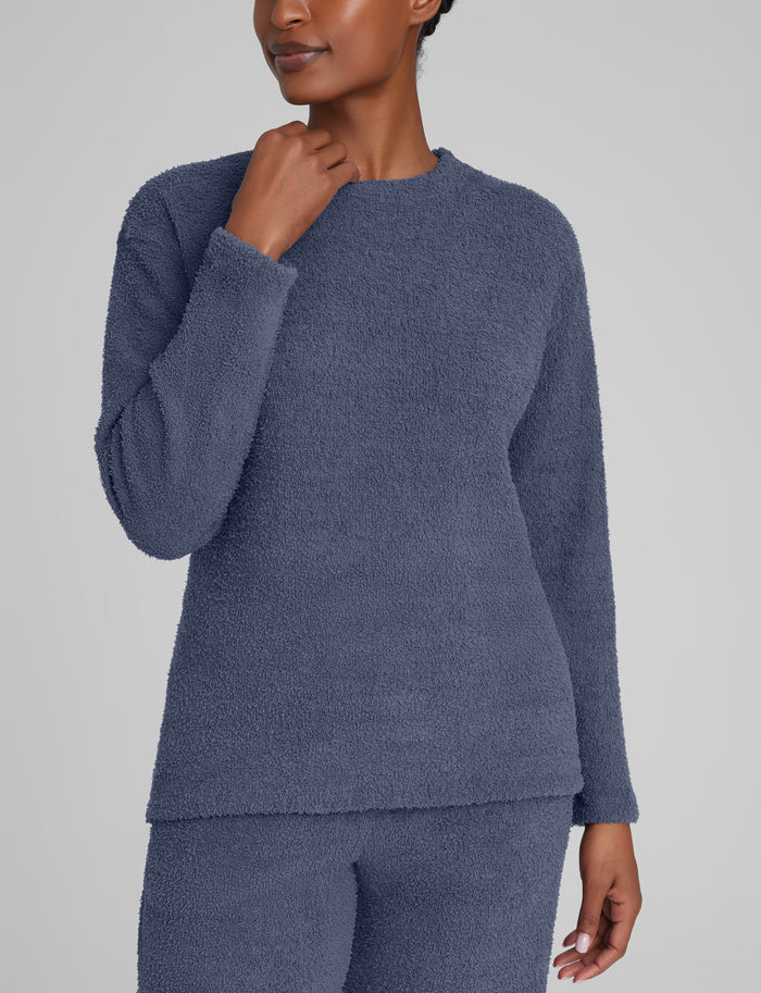 Women's Plush Crewneck Sweatshirt::Nightshadow Blue