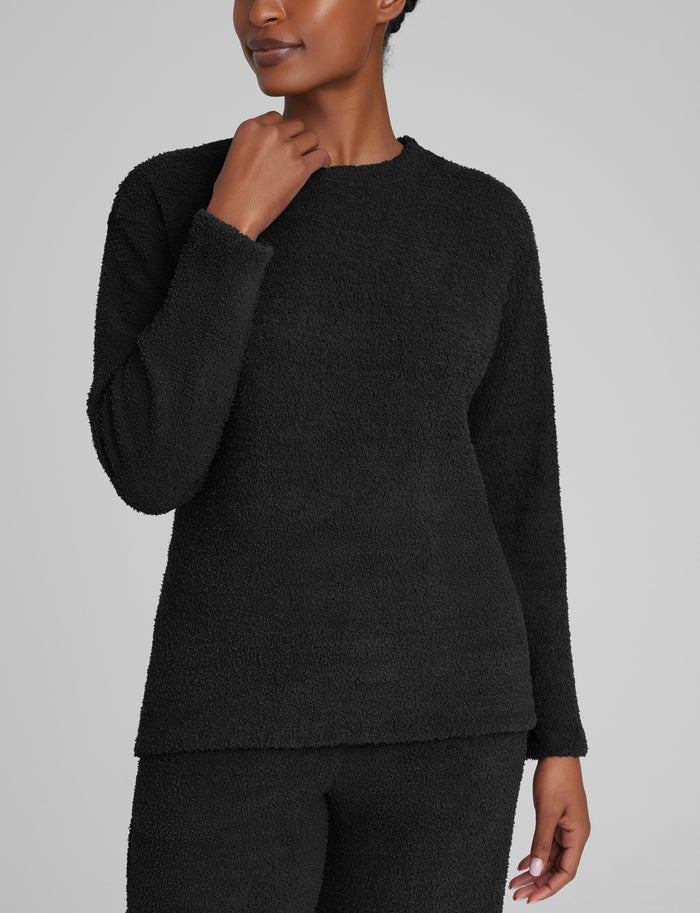 Women's Plush Crewneck Sweatshirt::Black