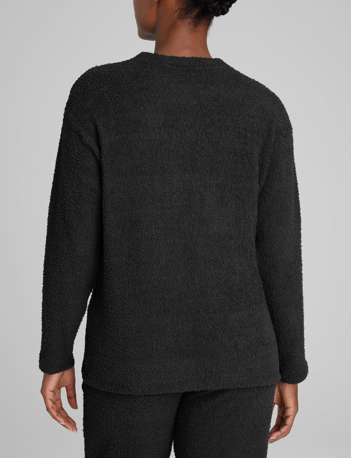 Women's Plush Crewneck Sweatshirt::Black