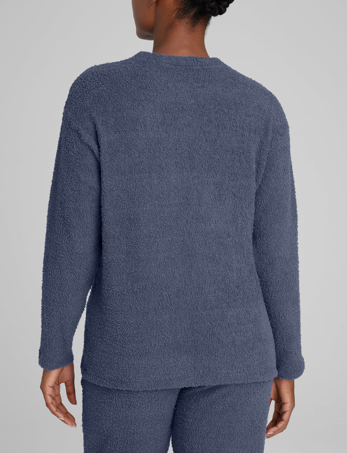 Women's Plush Crewneck Sweatshirt::Nightshadow Blue
