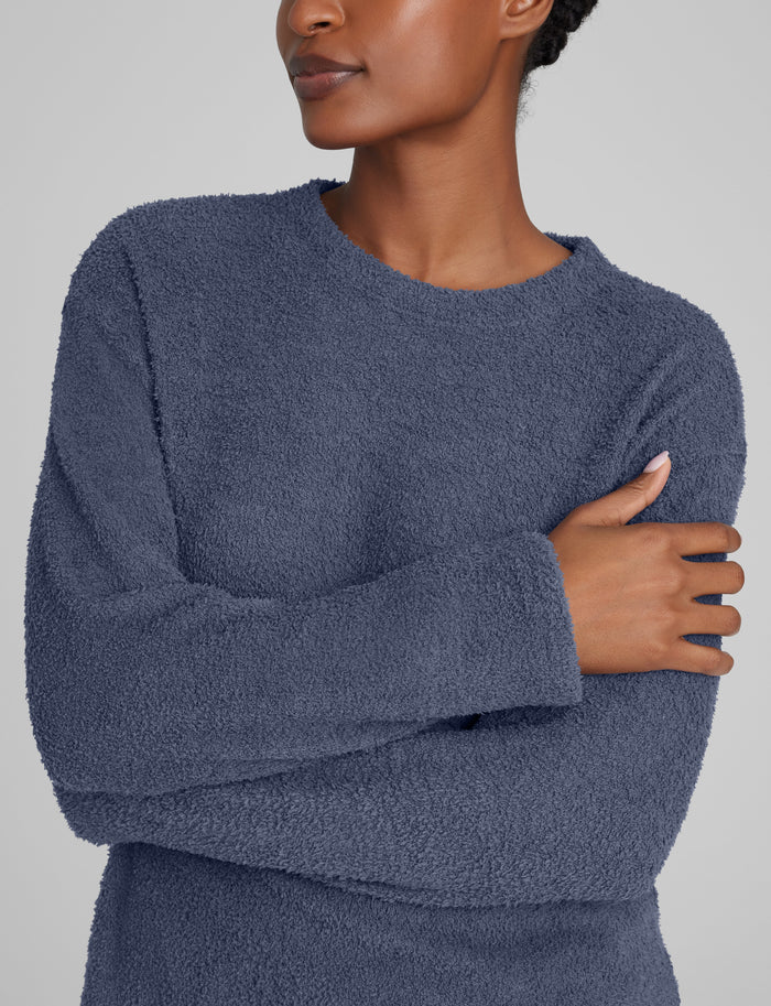 Women's Plush Crewneck Sweatshirt::Nightshadow Blue