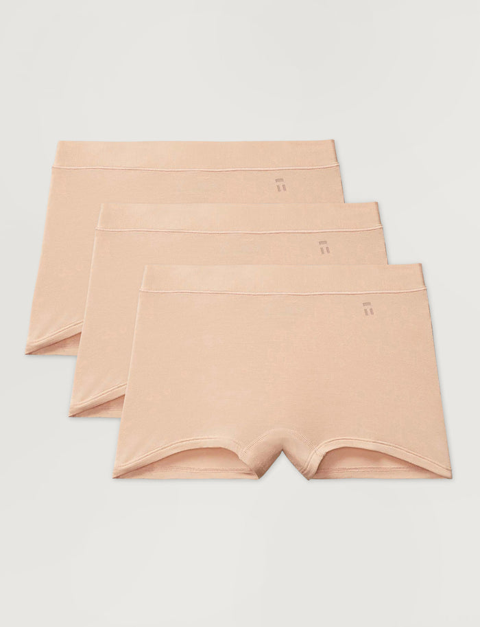 Women's Second Skin Boyshort (3-Pack)::Maple Sugar