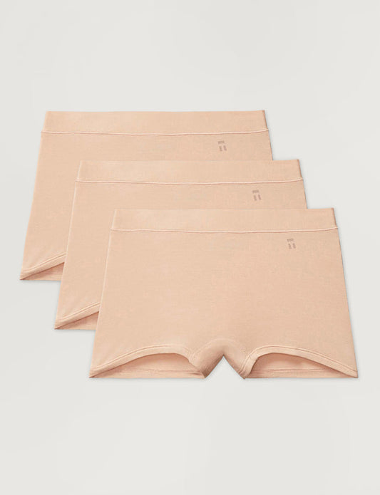 Women's Second Skin Boyshort (3-Pack)::Maple Sugar