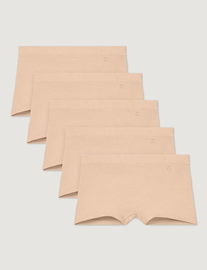 Women's Second Skin Boyshort (5-Pack)::Maple Sugar