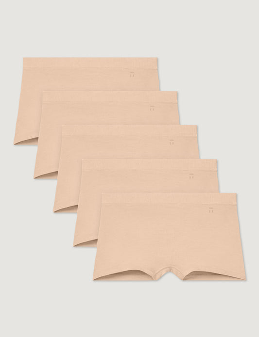 Women's Second Skin Boyshort (5-Pack)::Maple Sugar