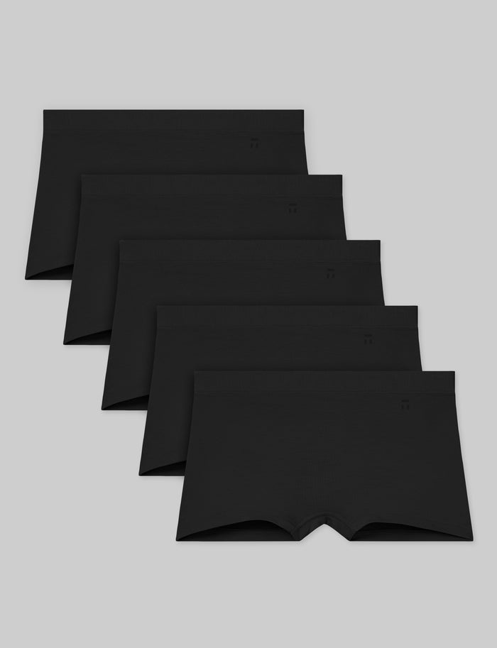 OLD::Women's Second Skin Boyshort (5-Pack)::Black