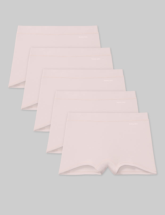 OLD::Women's Second Skin Boyshort (5-Pack)::Rosewater