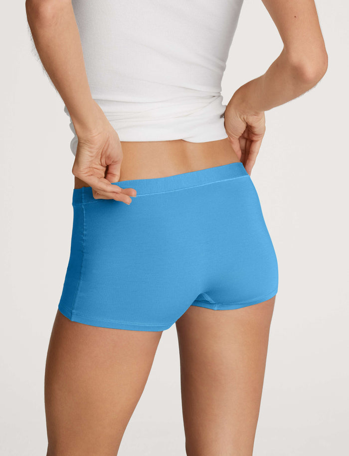 Women's Second Skin Boyshort::River Blue