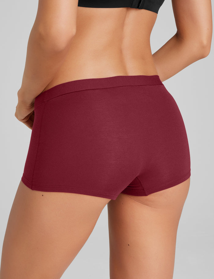 Women's Second Skin Boyshort::Rhubarb