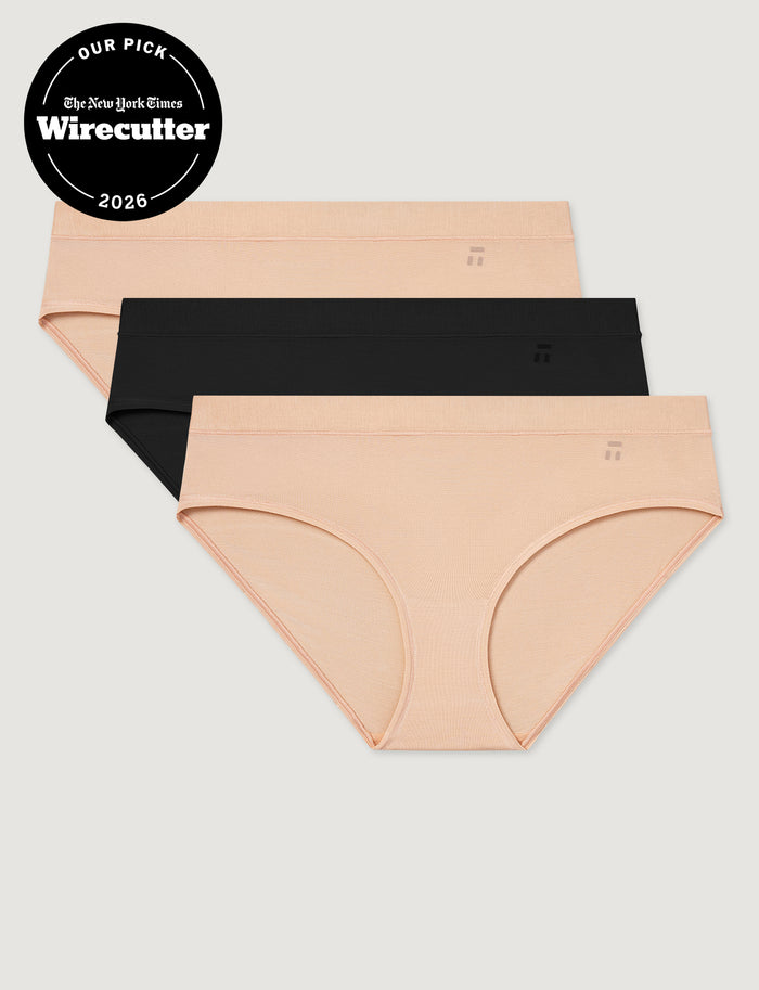 Women's Second Skin Brief (3-Pack)::Maple Sugar/Black