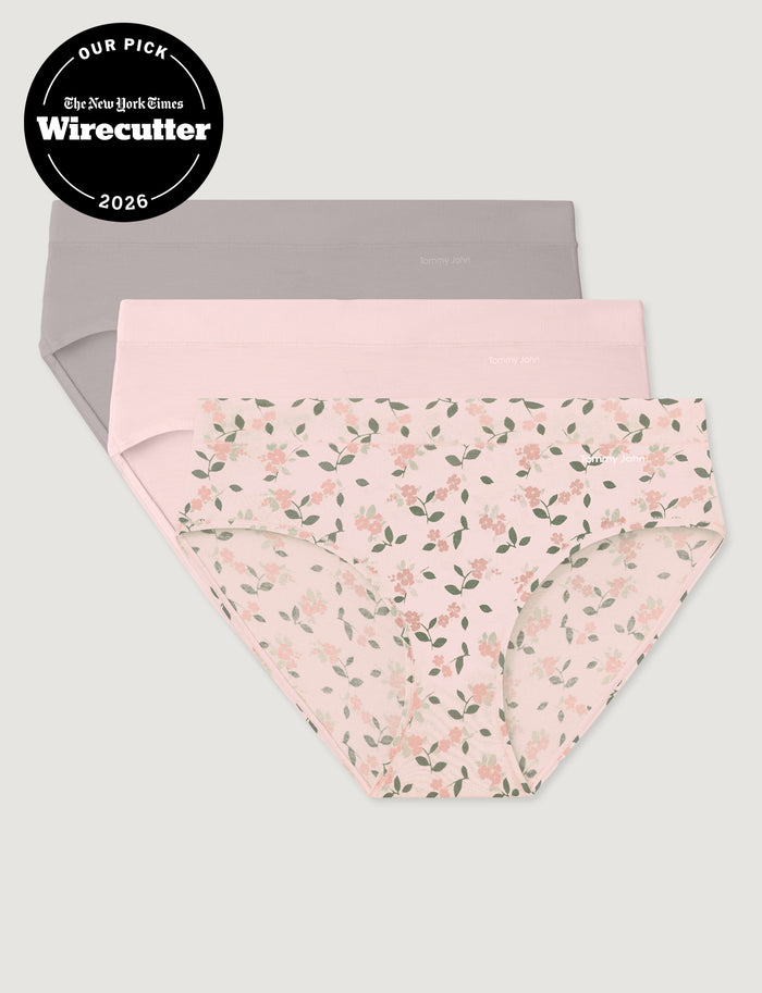 Women's Second Skin Brief (3-Pack)::Ashes of Roses/Rosewater/Rosewater Camellias