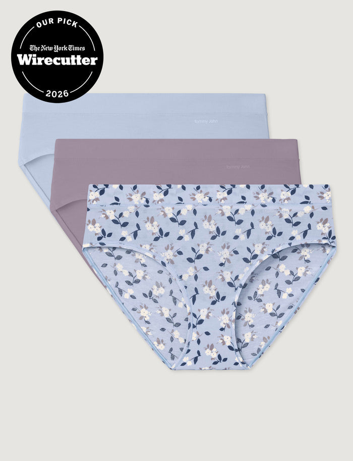 Women's Second Skin Brief (3-Pack)::Halogen Blue/Nirvana/Halogen Blue Camellias
