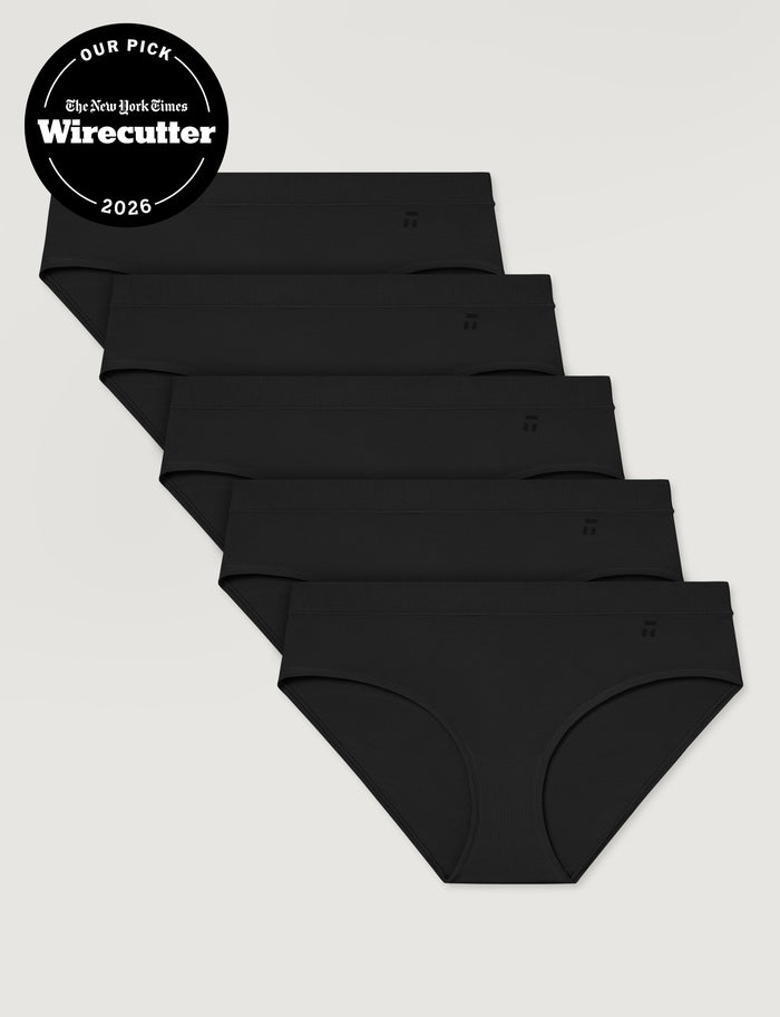 Women's Second Skin Brief (5-Pack)::Black