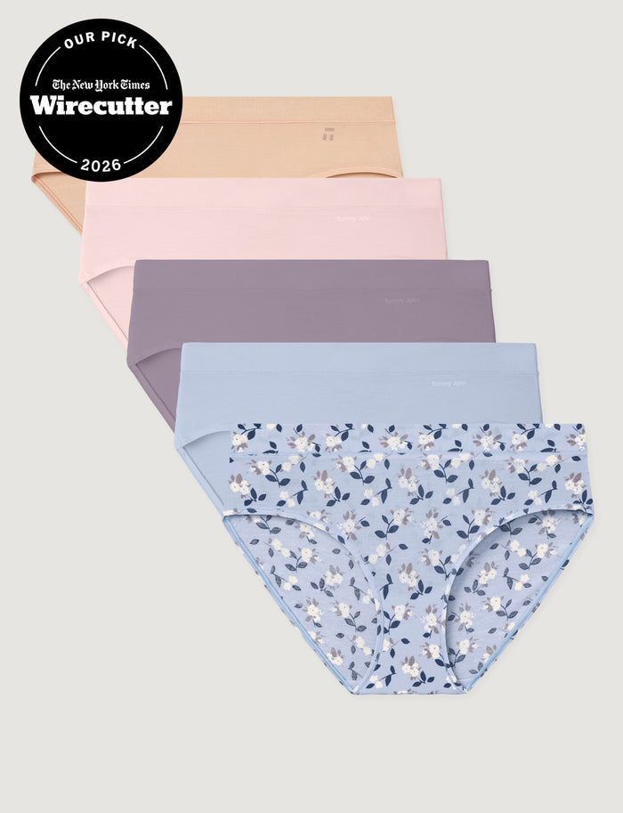 Women's Second Skin Brief (5-Pack)::Maple Sugar/Rosewater/Nirvana/Halogen Blue/Camellias