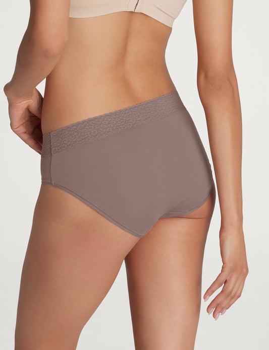 Women's Second Skin Brief, Lace Waist::Antler Lace Waist