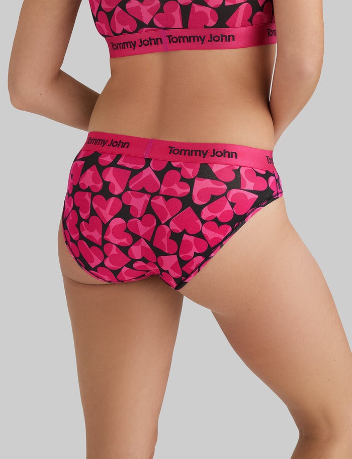 Women's Second Skin Brief::Cropped Hearts