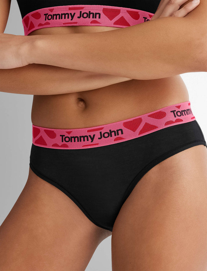 Women's Second Skin Brief::Black/Heart WB