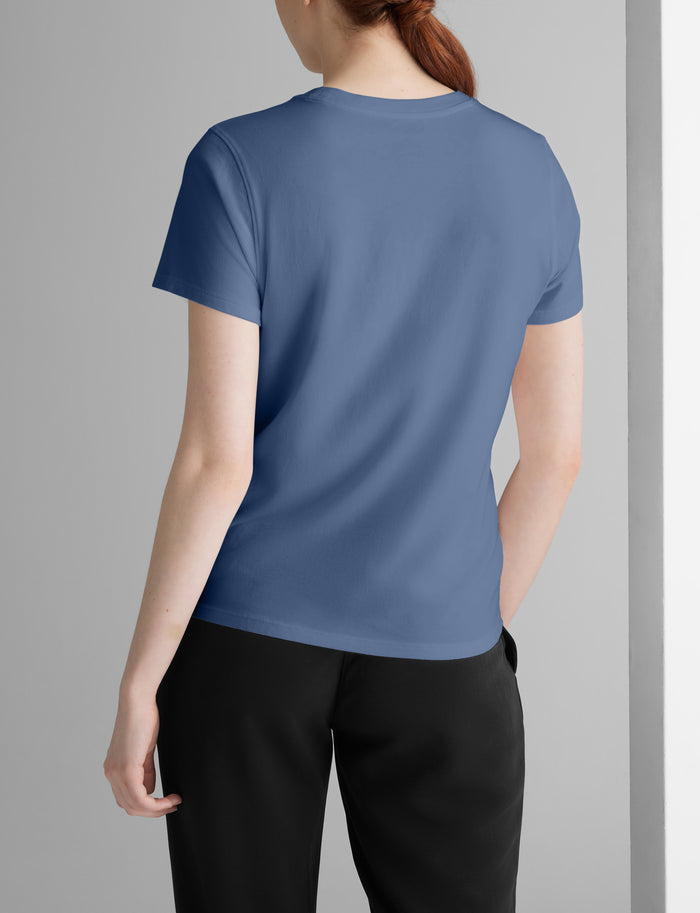 Women's Second Skin Crew Neck Tee::Vintage Indigo