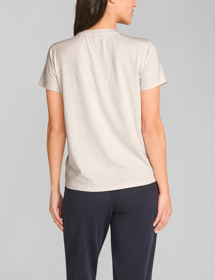 Women's Second Skin Crew Neck Tee::Oatmeal Heather