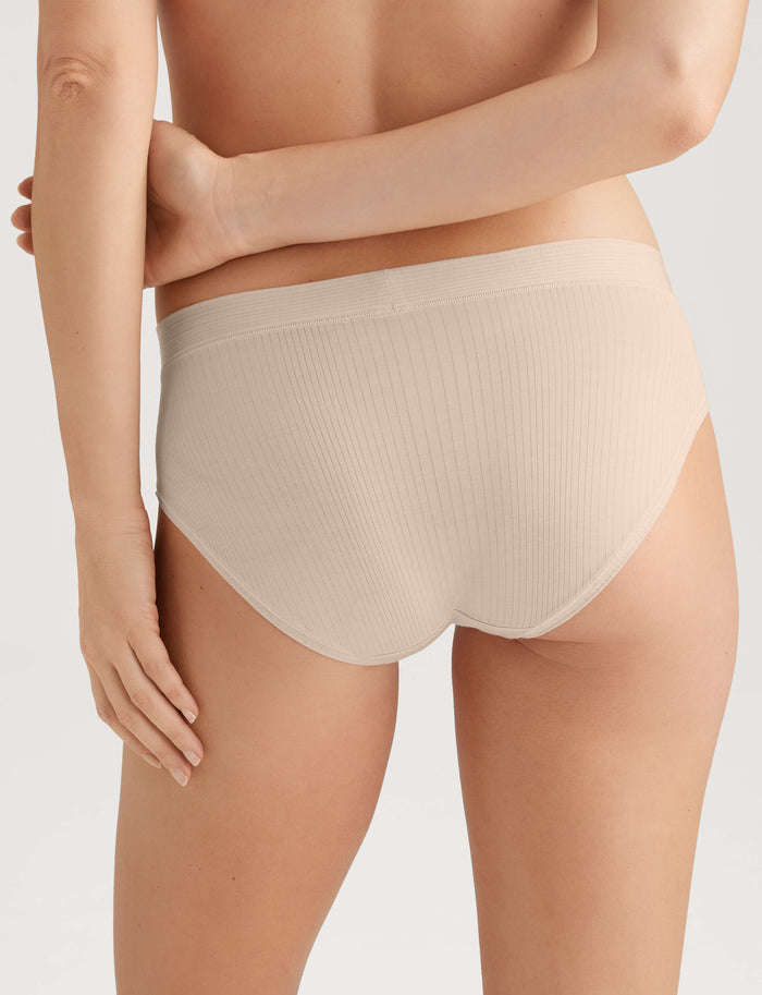 Women's Second Skin Luxe Rib Brief::Shifting Sand Luxe