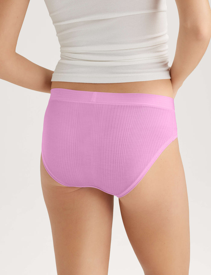 Women's Second Skin Luxe Rib Brief::Lilac Chiffon Luxe